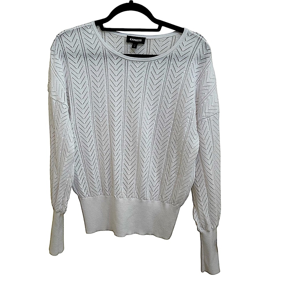 Express Light Cozy White Long Sleeve Sweater in Women’s Large - Picture 1 of 4